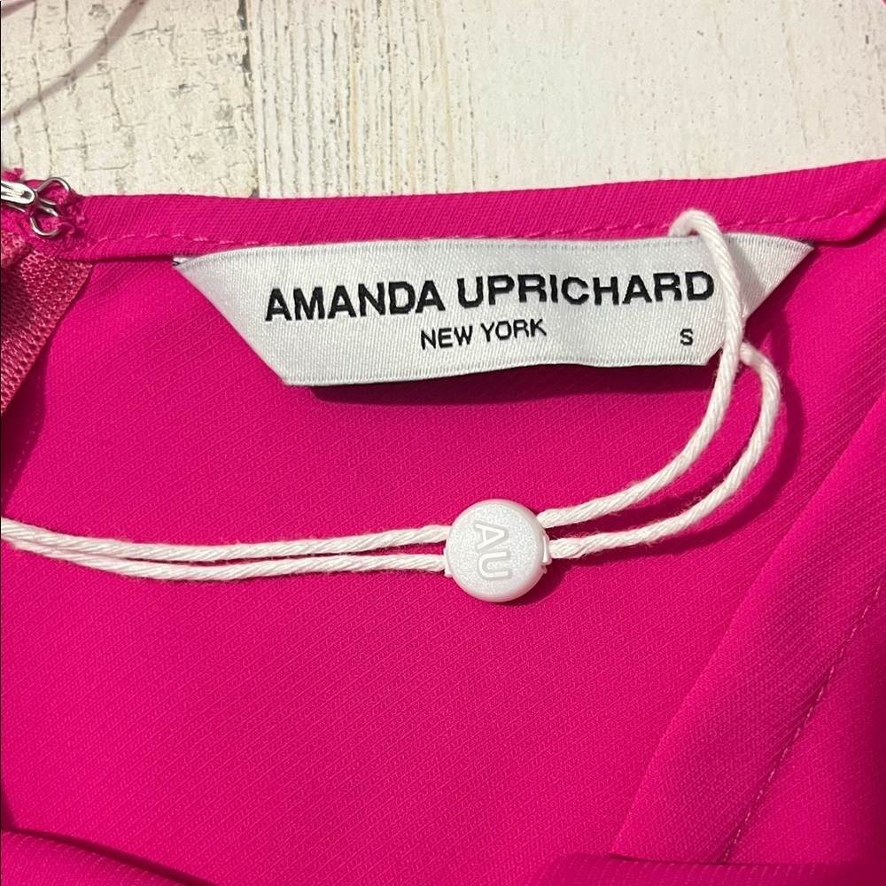 Amanda Uprichard Marianna Midi Dress in Hot Pink Size Small - Picture 9 of 10
